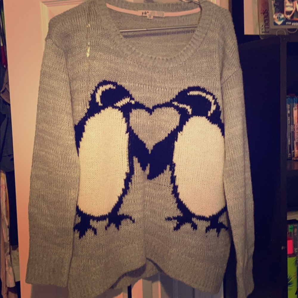 Grey penguin sweater